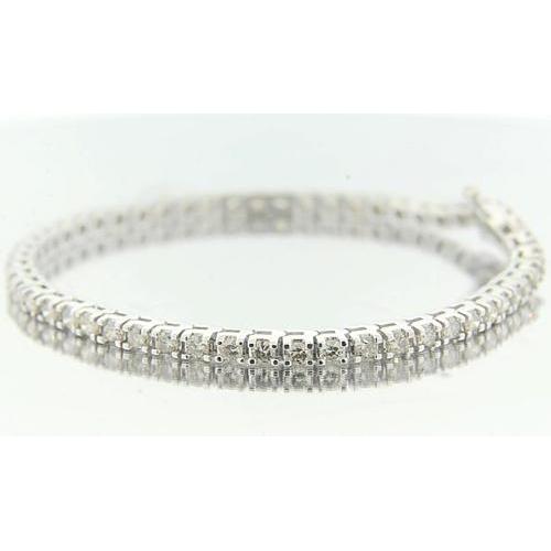 Conjunto de bracelete de diamante redondo em ouro branco 5.40 quilates - harrychadent.pt