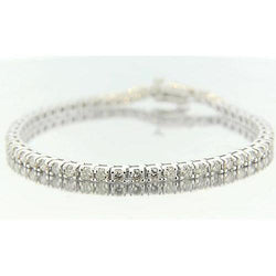 Round Diamond Bracelet Prong Set 5.40 Carats White Gold