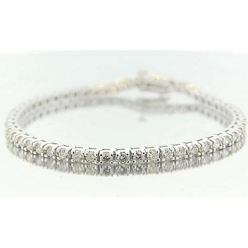Conjunto de bracelete de diamante redondo em ouro branco 5.40 quilates - harrychadent.pt