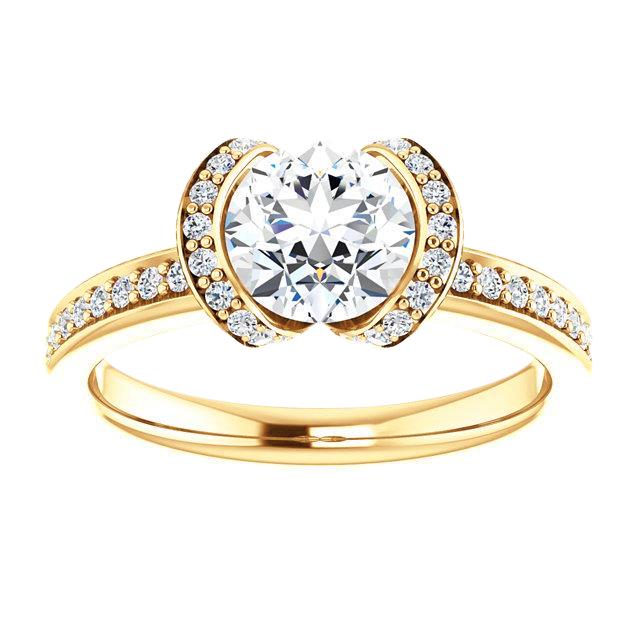 Anel de noivado de diamante redondo de 1.86 quilates. ouro amarelo 14K joias novas - harrychadent.pt