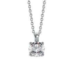 Round Diamond G Vs1 Pendant Necklace Prong Set 1.50 Carats WG 14K
