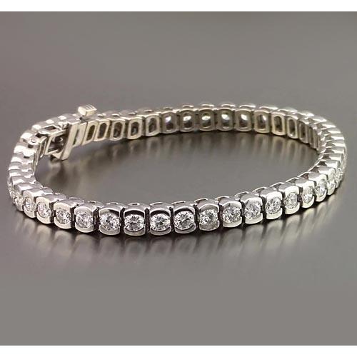 Conjunto de pulseira de tênis de meia moldura redonda de diamante 4.90 quilates nova - harrychadent.pt