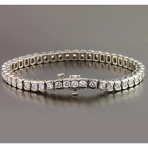 Conjunto de pulseira de tênis de meia moldura redonda de diamante 4.90 quilates nova - harrychadent.pt