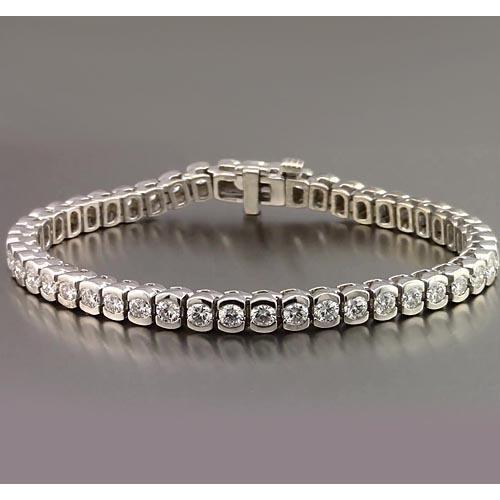 Conjunto de pulseira de tênis de meia moldura redonda de diamante 4.90 quilates nova - harrychadent.pt