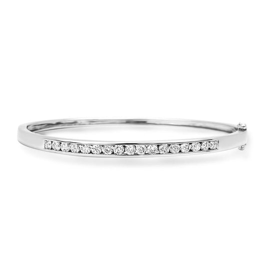 Pulseira feminina de diamante redondo 2,55 quilates de ouro branco 14K - harrychadent.pt
