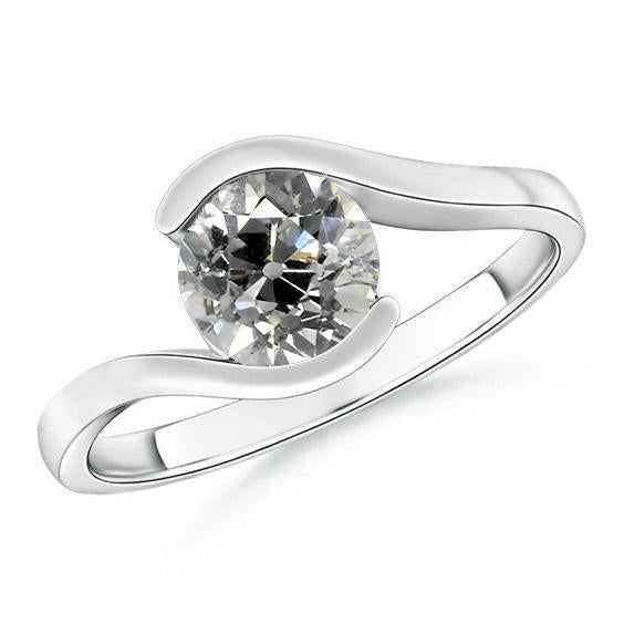 Diamante redondo com anel de corte antigo solitário de tensão estilo 3 quilates - harrychadent.pt