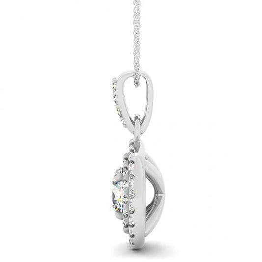 Colar de pingente de diamante redondo de 1.85 quilates sem corrente. ouro branco 14K - harrychadent.pt