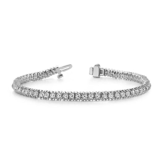 Pulseira de tênis com configuração de pino redondo de diamante ouro branco 4.35 quilates - harrychadent.pt