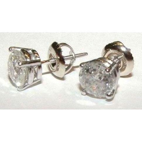 Brinco redondo com pregos de diamante 1.50 quilates e ouro branco 14K - harrychadent.pt