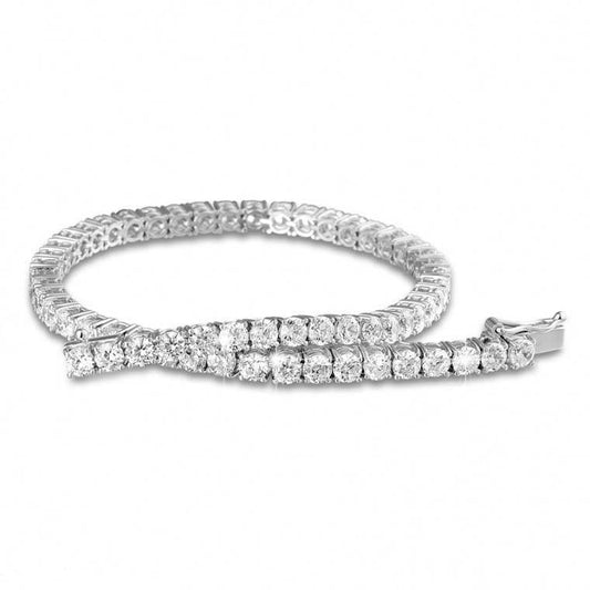 Pulseira redonda de diamante de tênis de 3.60 quilates em ouro branco 14K - harrychadent.pt