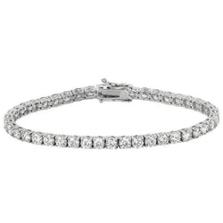 Round Diamond Tennis Bracelet 9 Carat Ladies White Gold Jewelry