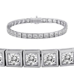 Round Diamond Tennis Bracelet Gold White 14K Women Jewelry 3.50 Carats
