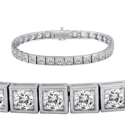 Pulseira de tênis redonda de diamantes de ouro branco 14K joias femininas 3,50 quilates - harrychadent.pt