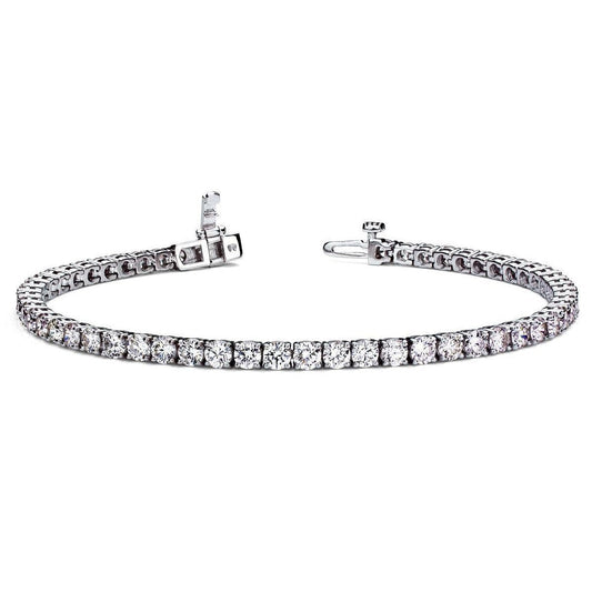 Pulseira de tênis redonda de diamante ouro branco lindo 5.05 quilates - harrychadent.pt