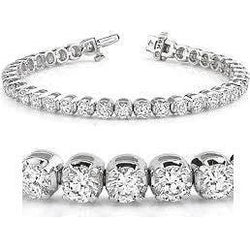 Round Diamond Tennis Bracelet White Gold 14K Women Jewelry 5.75 Ct