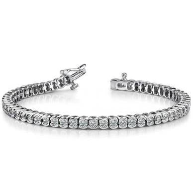 Pulseira redonda de diamante para tênis e joias de ouro branco 9 quilates - harrychadent.pt