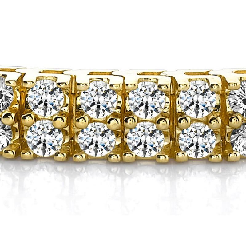 Bracelete de tênis redondo de diamantes básicos em ouro amarelo 14K 11 quilates - harrychadent.pt
