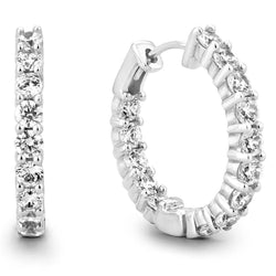Round Diamonds Hoop Earrings For Women