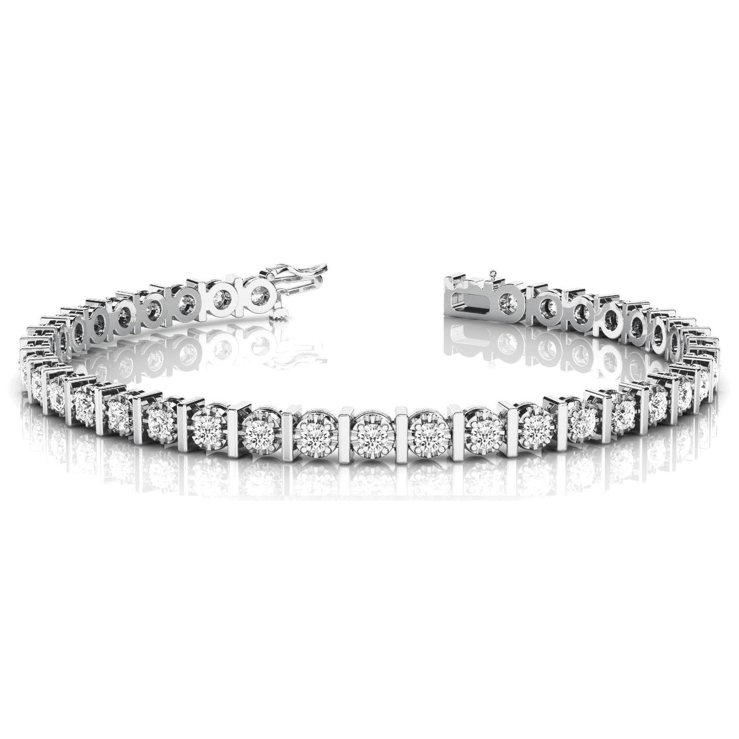 Pulseira redonda de diamantes de tênis WG 14K 5.70 quilates - harrychadent.pt