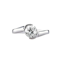Round Engagement Ring Twisted Style Old European Diamond 1 carat