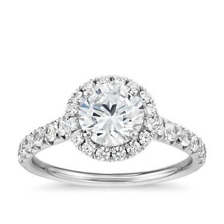 Anel de casamento de diamante redondo Halo 1.50 quilates - harrychadent.pt