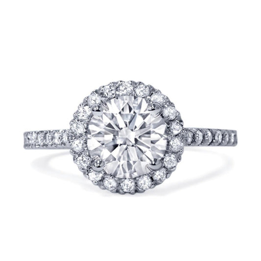 Anel de casamento de diamante redondo Halo 2.25 ct. - harrychadent.pt