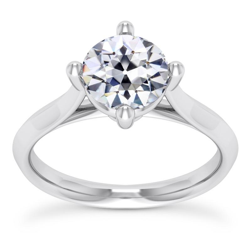 Redondo Old Cut Diamond Solitaire Ring Center Stone Setting: Cathedral Set 2.50 quilates - harrychadent.pt
