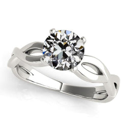 Round Old Cut Diamond Solitaire Ring Prong Infinity Style 2 Carats