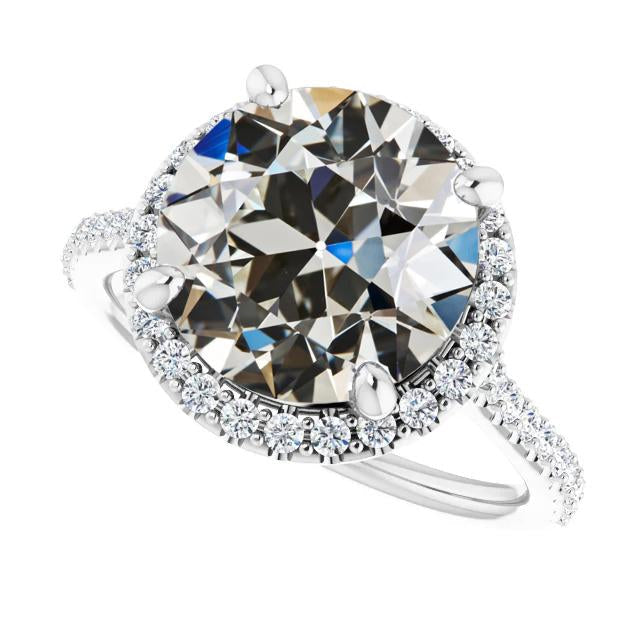 Anel de casamento redondo de diamante antigo corte joias femininas 8.50 quilates - harrychadent.pt