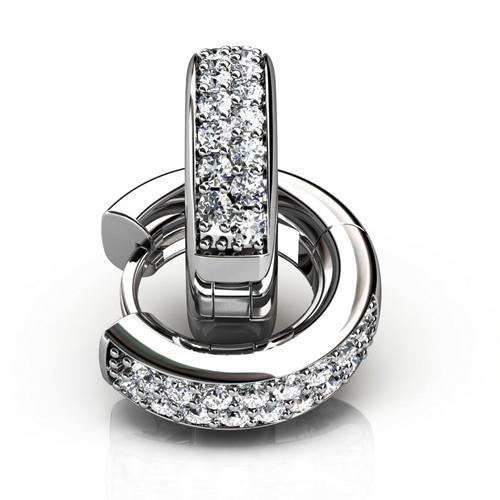 Conjunto redondo pavimentado diamante feminino argola brinco ouro branco 4.80 quilates - harrychadent.pt