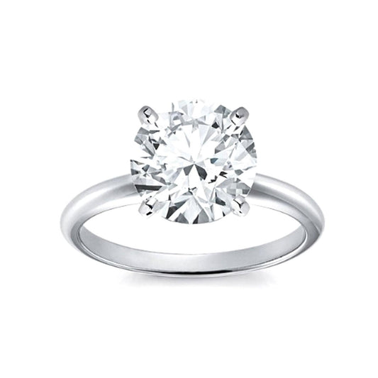 Solitário redondo de 2 quilates diamante anel de noivado ouro branco 14K - harrychadent.pt