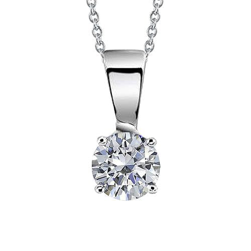 Colar de pingente de diamante redondo solitário 2.50 quilates em ouro branco 14K - harrychadent.pt