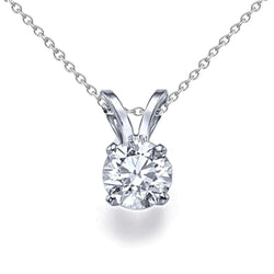 Round Solitaire Diamond Pendant Necklace