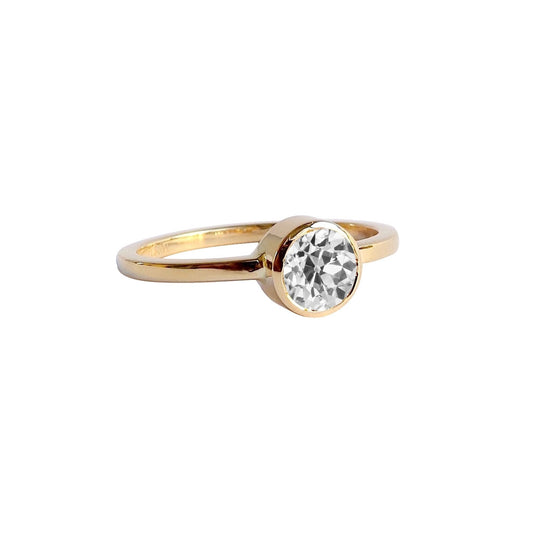 Conjunto de moldura de anel de diamante redondo com corte de mina antiga com 1.50 quilates - harrychadent.pt