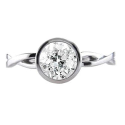 Round Solitaire Ring Bezel Old Miner Diamond Infinity Style 1.25 Carat