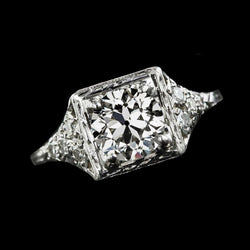 Round Solitaire Ring Old Mine Cut Lab Grown Diamond 2 Carats Women’s Jewelry