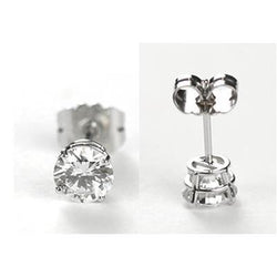 Round Solitaire Stud Diamond Earring 1.70 Ct. White Gold Jewelry