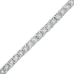 Round Tennis Bracelet Diamond Cut Mounting 6 Carat White Gold Jewelry