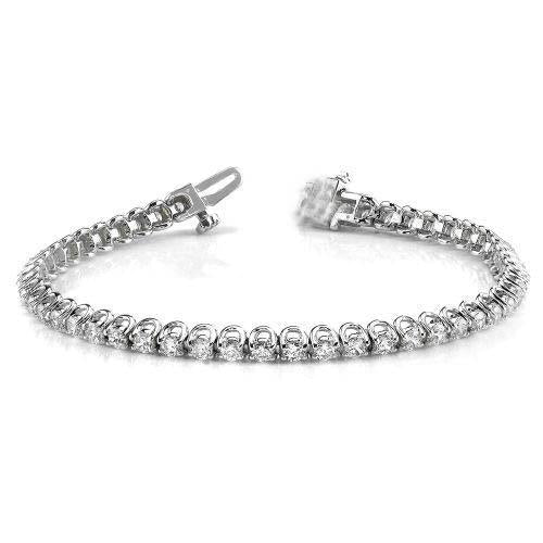 Bracelete de tênis redondo estilo U de 5 quilates de diamante em ouro branco 14K - harrychadent.pt