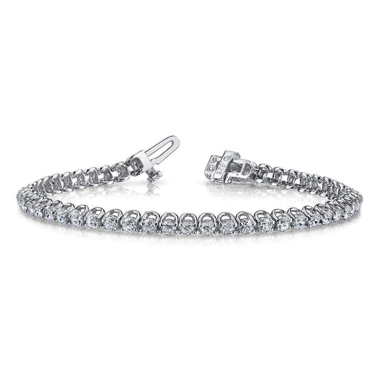 Pulseira Scoop Link Tennis 7.50 ct com lapidação redonda e ouro branco 14K - harrychadent.pt