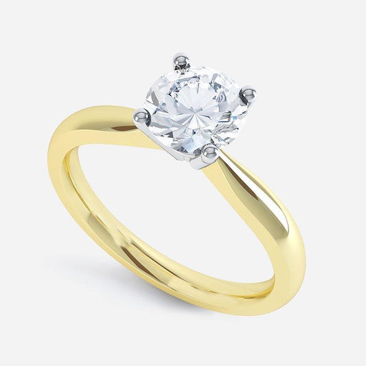 Solitaire 1.25 quilates de diamante anel de noivado dois tons 14K - harrychadent.pt