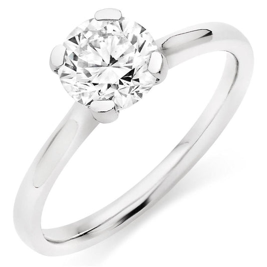 Solitaire 3 quilates de diamante com corte redondo anel de noivado em ouro branco 14K - harrychadent.pt