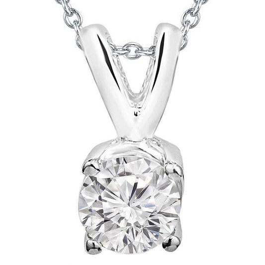 Solitaire 3.00 Ct. Colar de pingente de diamante em ouro branco - harrychadent.pt