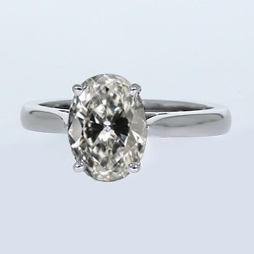 Solitaire Anniversary Ring Oval Old Miner Diamond Prong Set 4 Quilates - harrychadent.pt