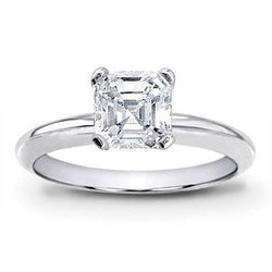 Solitaire Asscher Diamond Ring For Women