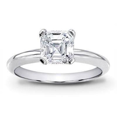 Diamante Asscher Anel Solitário