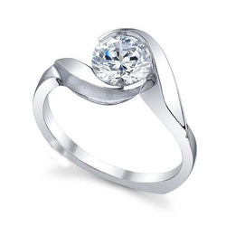 Solitaire Bezel Set Round Cut 2.25 Ct Diamond Engagement Ring