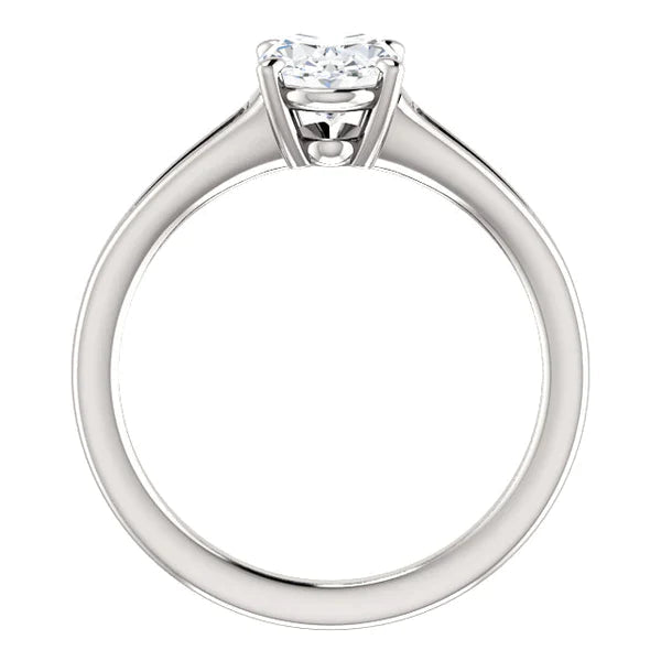 Anel de noivado solitário de diamante 3,50 quilates 4 pontas corte oval