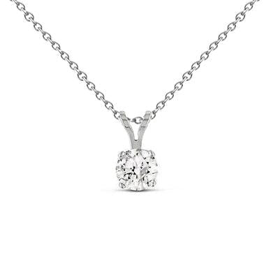 Solitaire Diamond Pendant Necklace 3.00 quilates lindo ouro branco 14K - harrychadent.pt