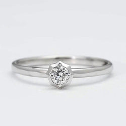 Solitaire Diamond Ring 0.75 Carats White Gold 14K